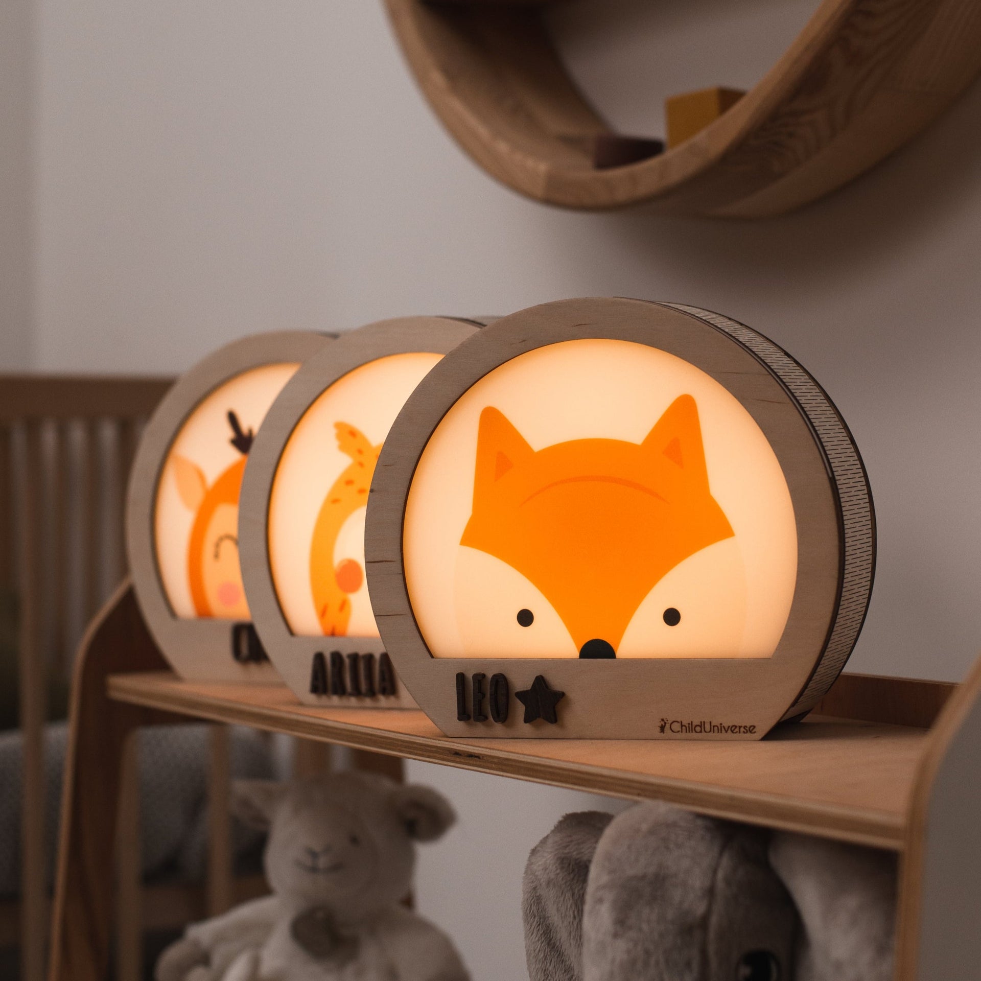 Personalized Fox Night Light for Nursery and Kids' Room