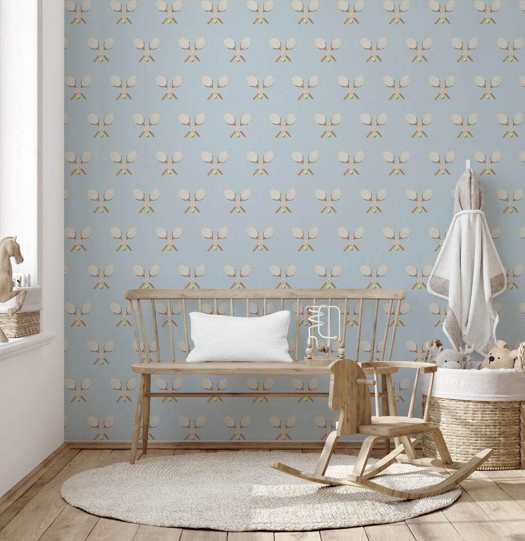 Deuce Wallpaper: Preppy Vintage-Inspired Sage, Pink & Beige Decor