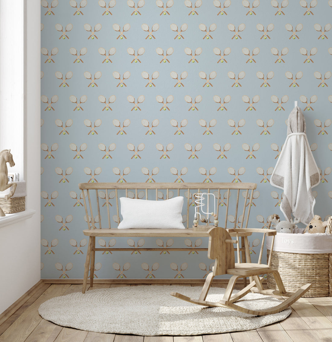 Deuce Wallpaper: Preppy Vintage-Inspired Sage, Pink & Beige Decor