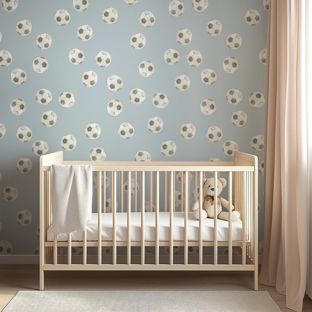 Messi Geometric Removable Wallpaper - Playful Green and Blue Print