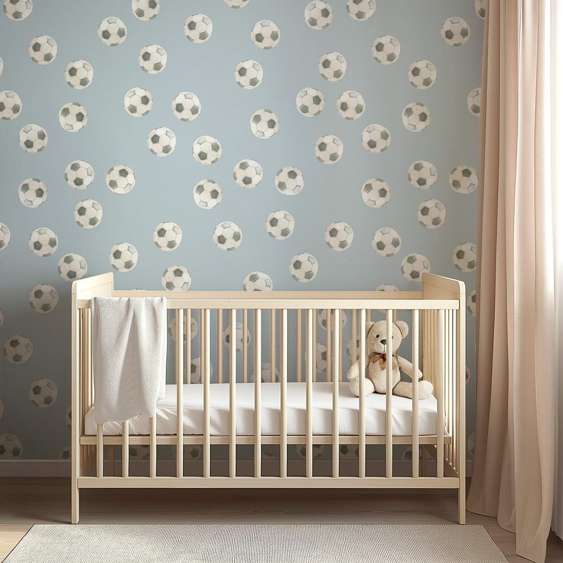 Messi Geometric Removable Wallpaper - Playful Green and Blue Print