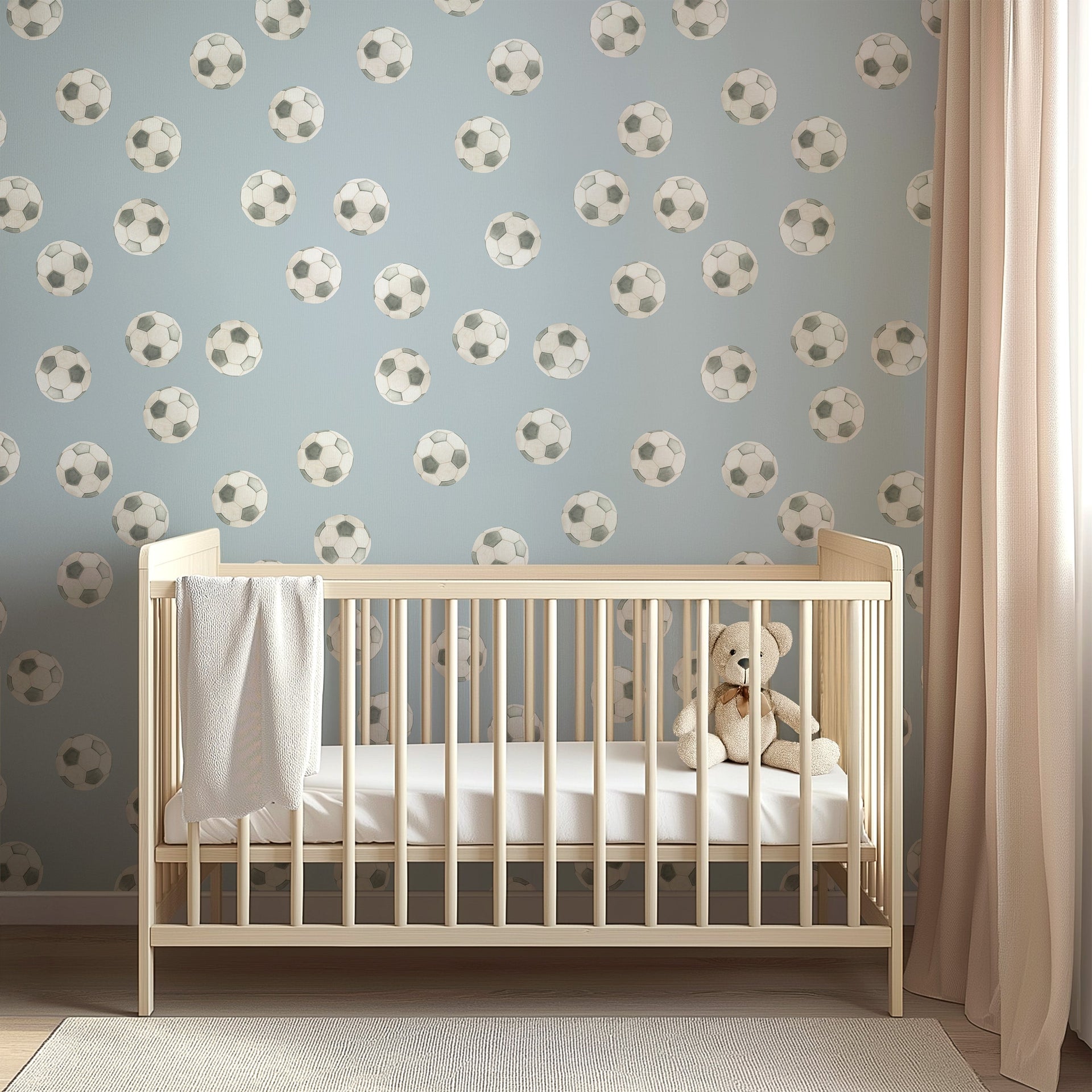 Messi Geometric Removable Wallpaper - Playful Green and Blue Print