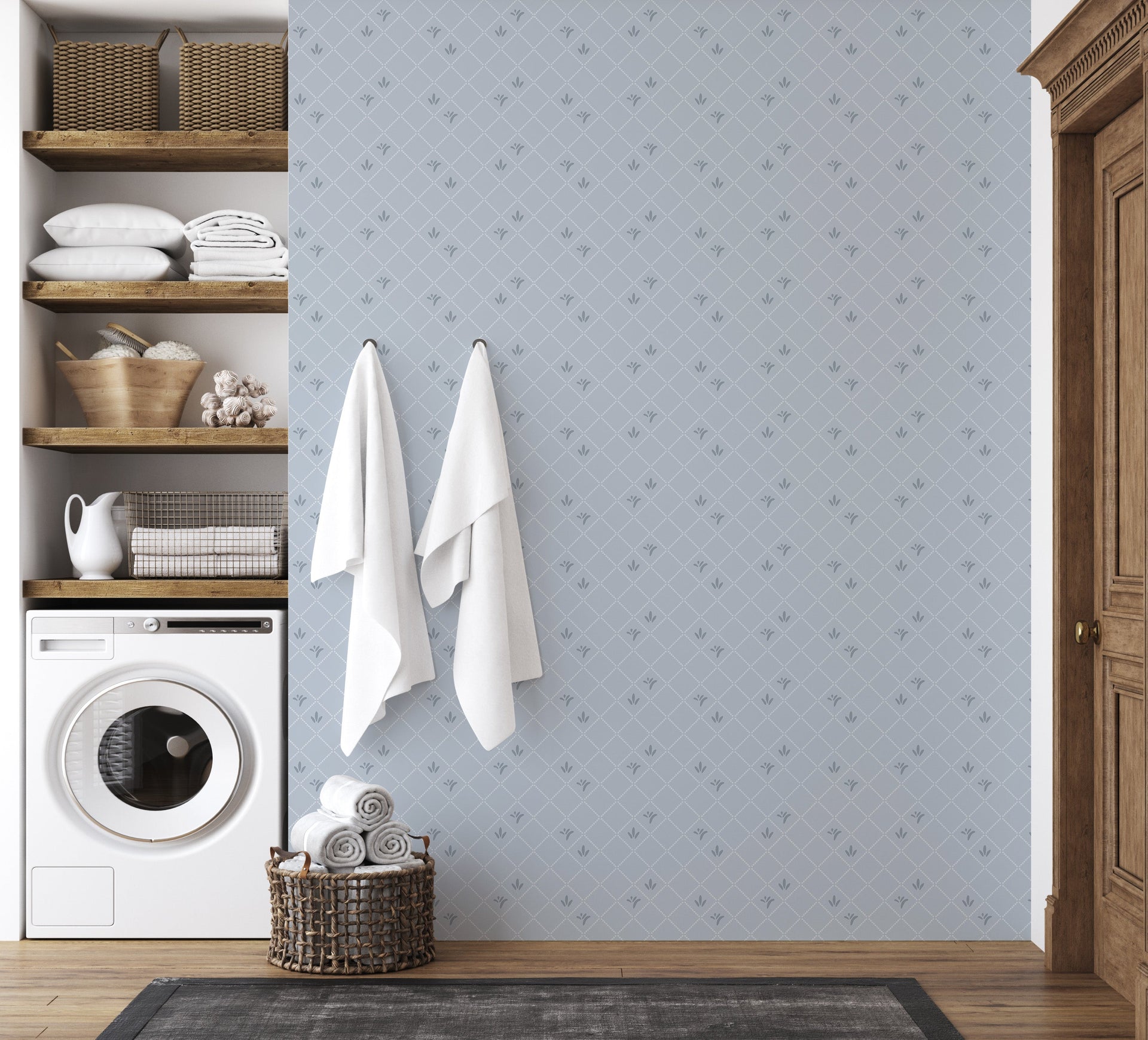 Georgie Geometric Removable Wallpaper in Sage Green and Cream