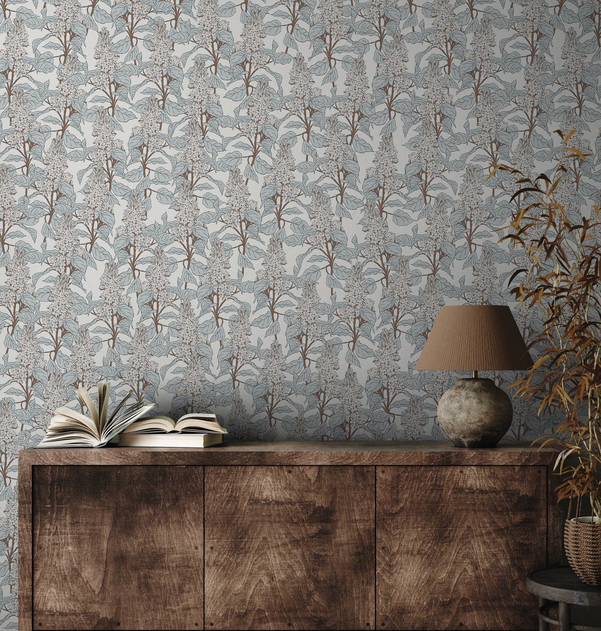 Lilac Floral Peel and Stick Removable Wallpaper for Modern Home