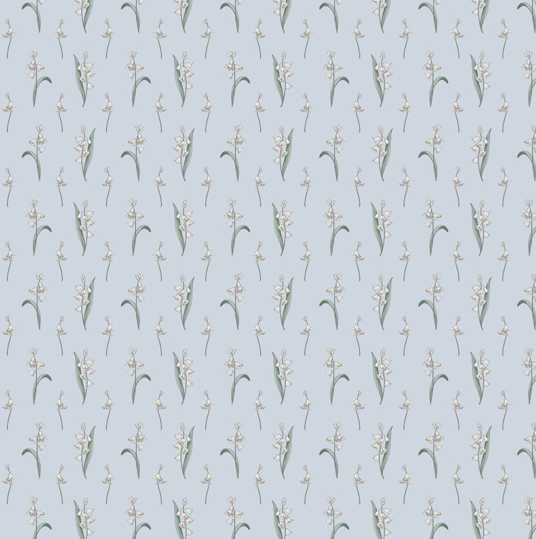 Bria Floral Removable Wallpaper in Beige, Pale Blue and Green