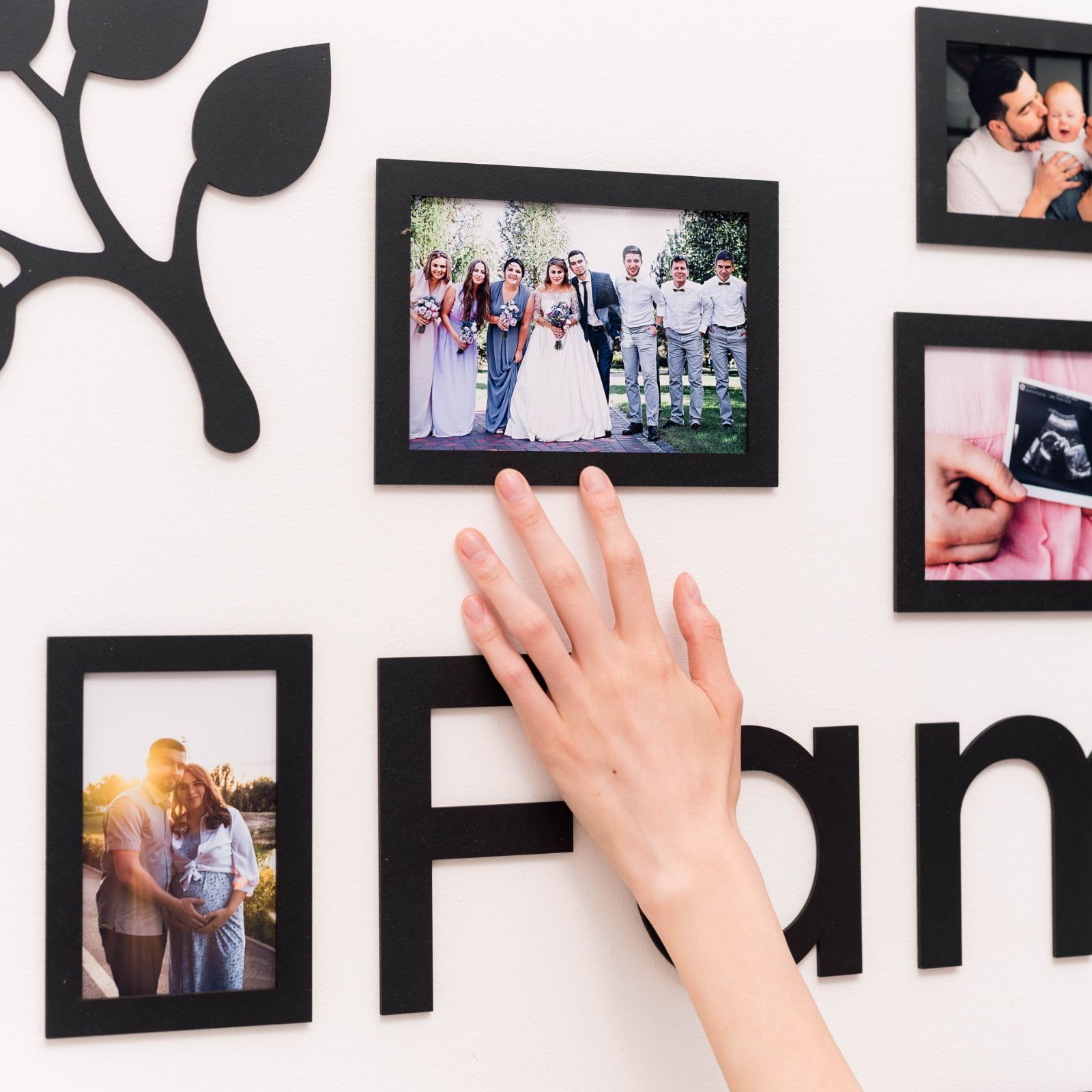 Black Ember LED Family Tree Wall Art with Warm Glow Lighting