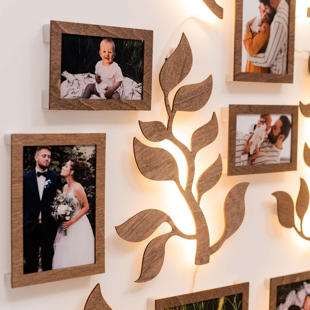 Nova Wooden LED Family Tree Wall Decor with Soft Glow Lighting