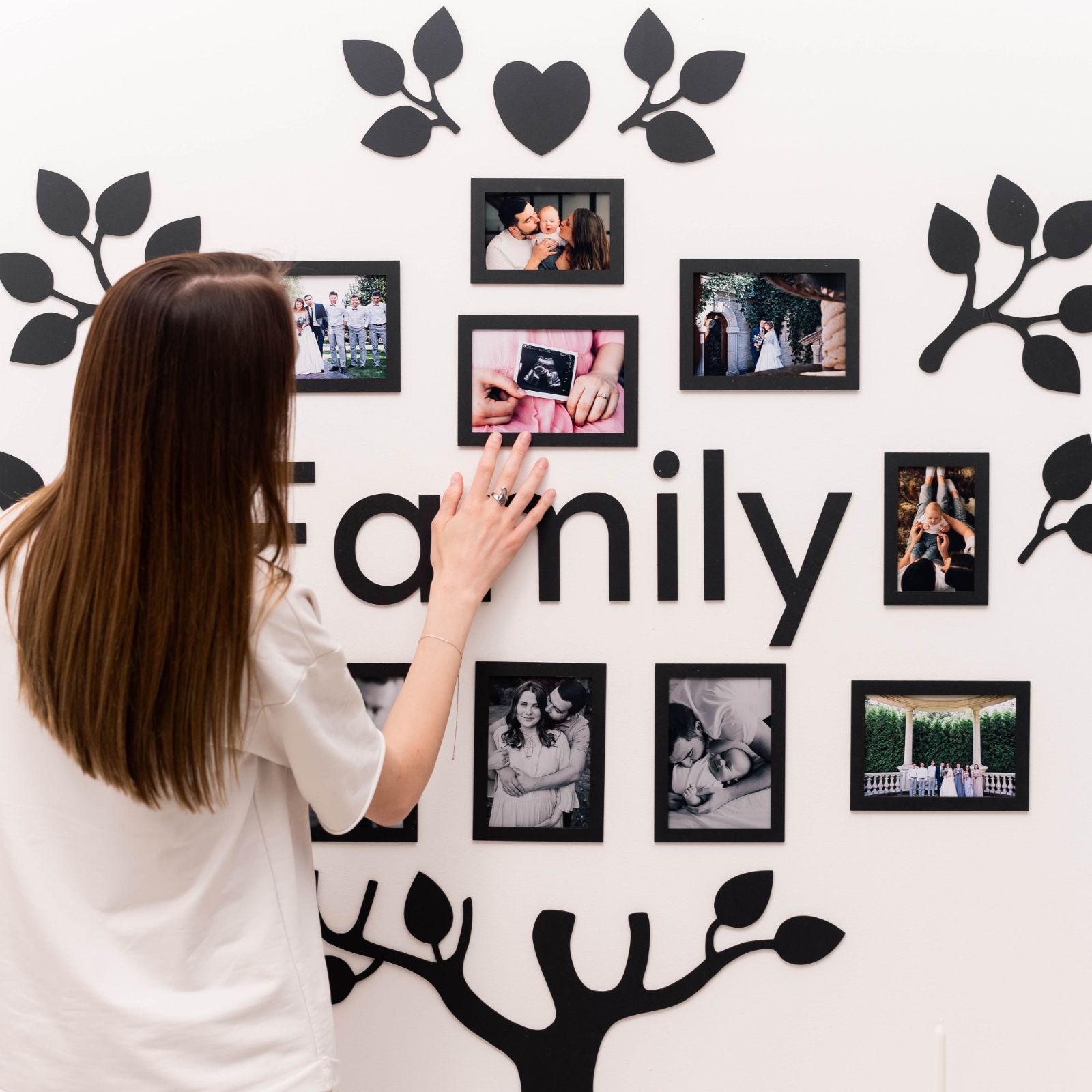 Black Ember LED Family Tree Wall Art with Warm Glow Lighting