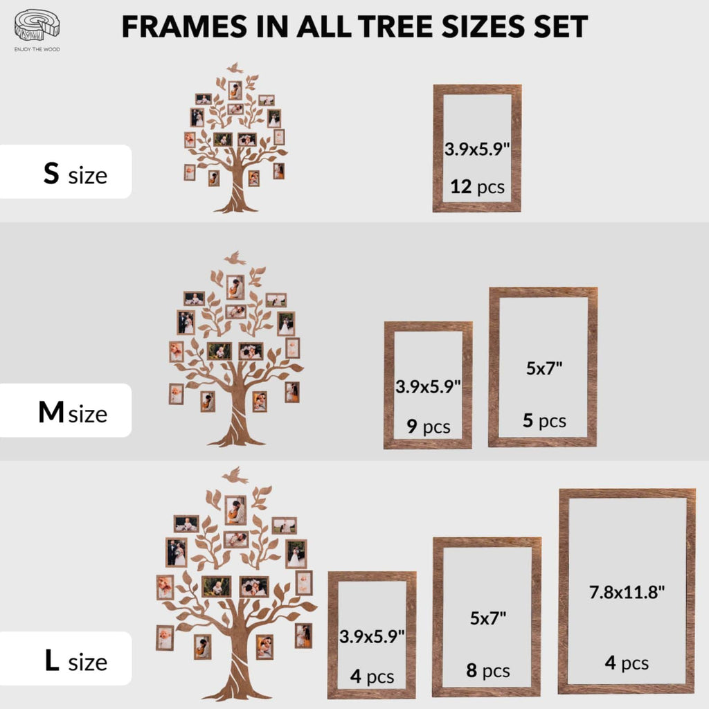 Nova Wooden LED Family Tree Wall Decor with Soft Glow Lighting