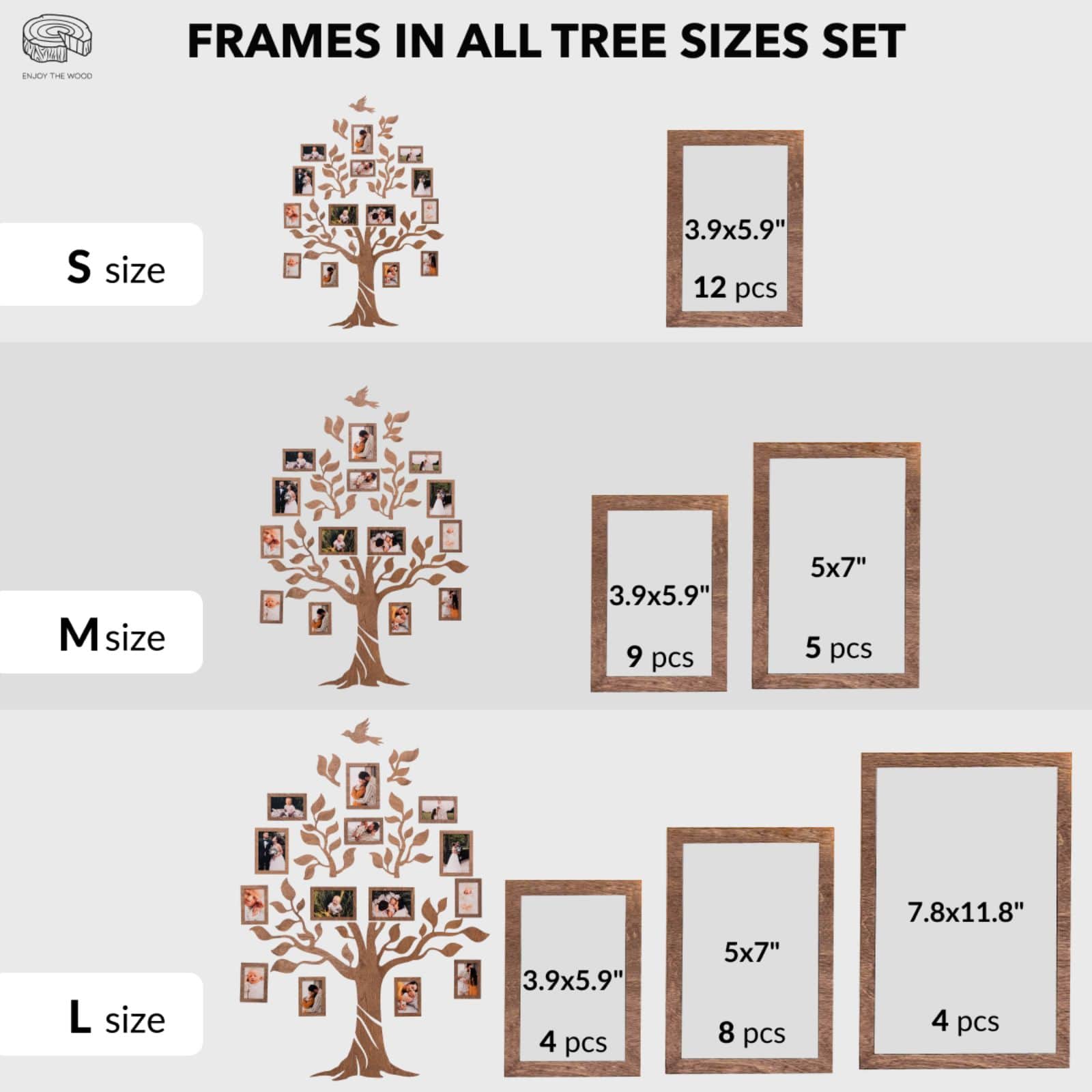 Nova Wooden LED Family Tree Wall Decor with Soft Glow Lighting