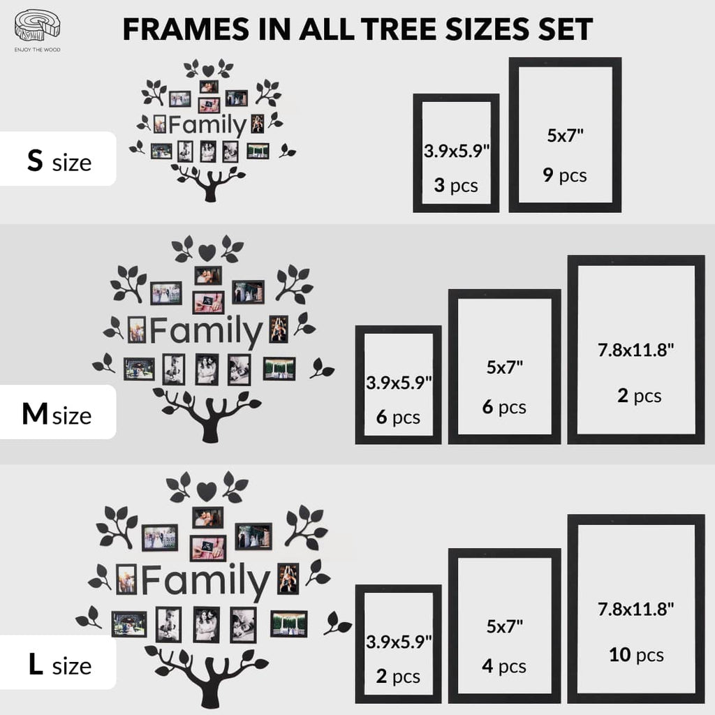 Black Ember LED Family Tree Wall Art with Warm Glow Lighting