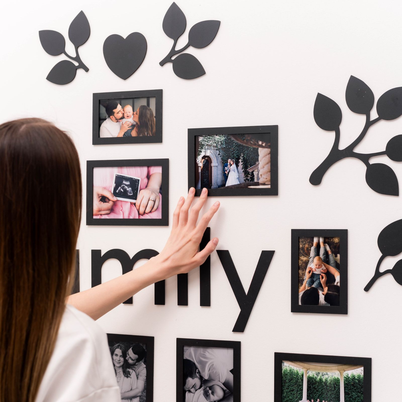 Black Ember LED Family Tree Wall Art with Warm Glow Lighting