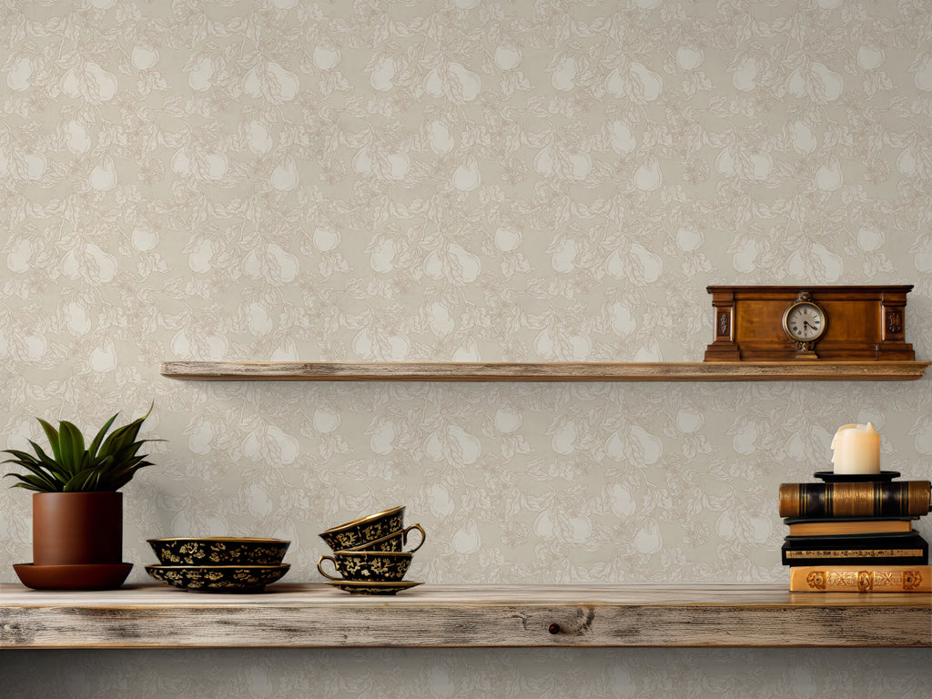 Copeland Cottagecore Wallpaper in Taupe and Brown