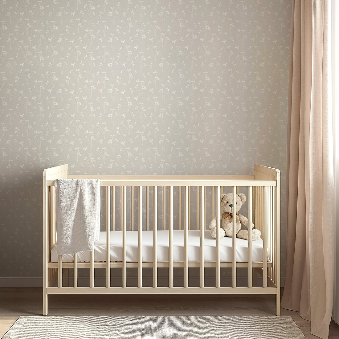 Madison Floral Dusty-Rose and White Removable Wallpaper