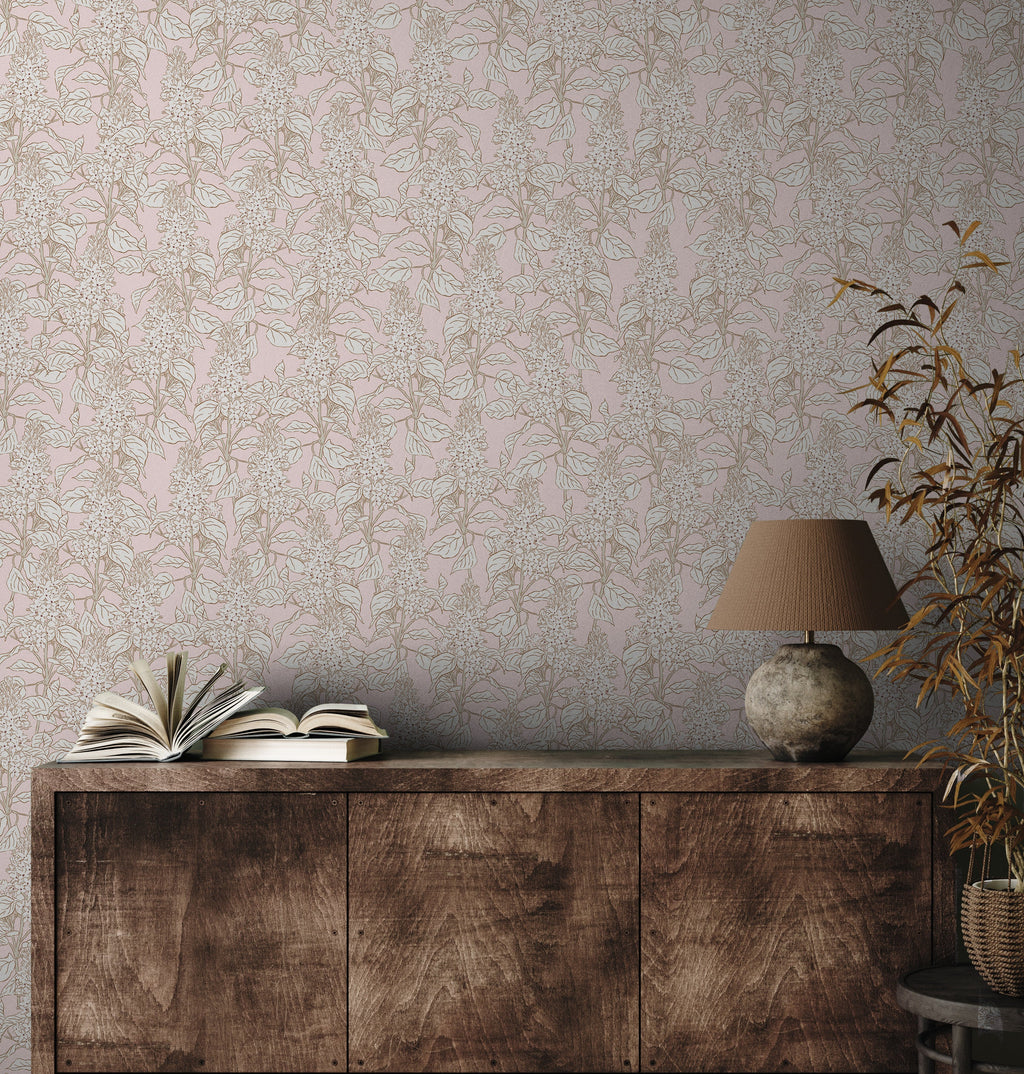 Lilac Floral Peel and Stick Removable Wallpaper for Modern Home