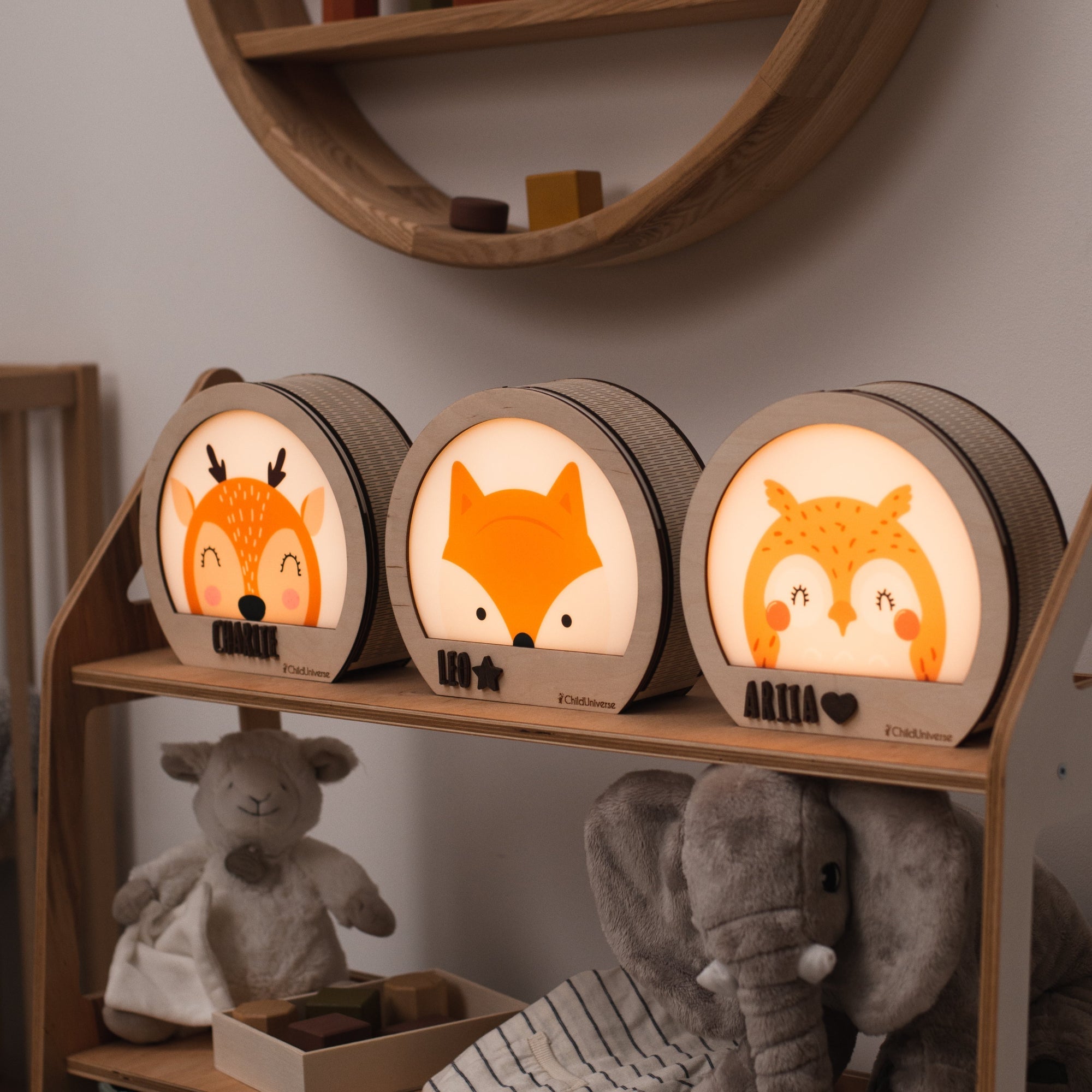 Personalized Fox Night Light for Nursery and Kids' Room