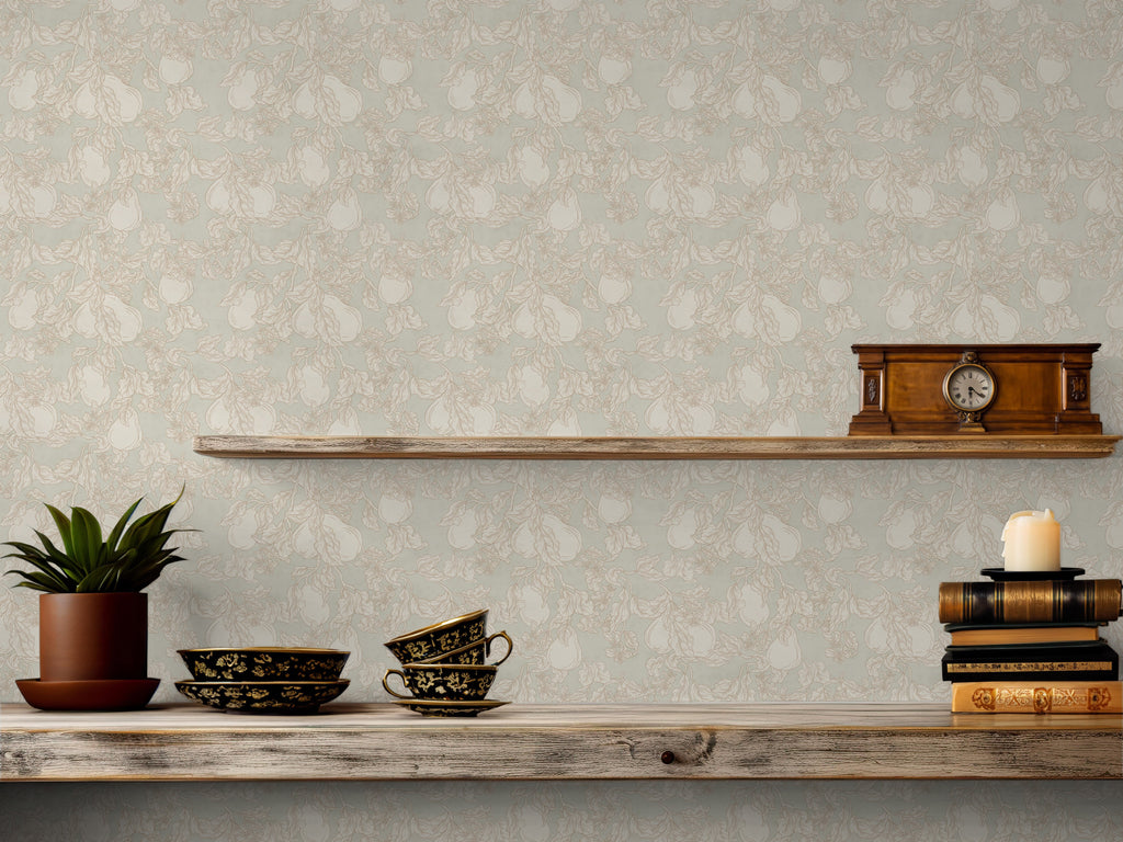 Copeland Cottagecore Wallpaper in Taupe and Brown