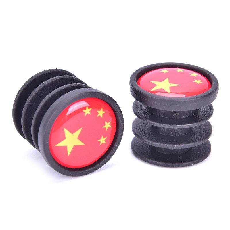 Mini Bicycle Handlebar End Plugs, Decorative National Flag Caps