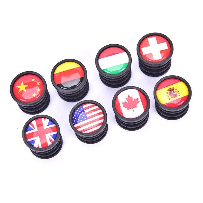 Mini Bicycle Handlebar End Plugs, Decorative National Flag Caps