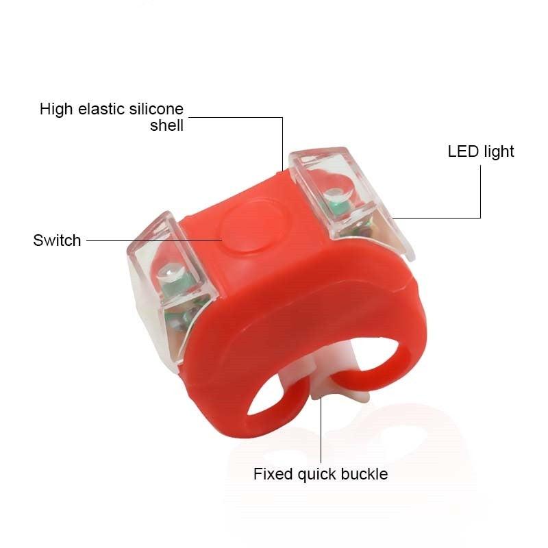 Waterproof Silicone LED Bicycle Safety Light Set for Cycling