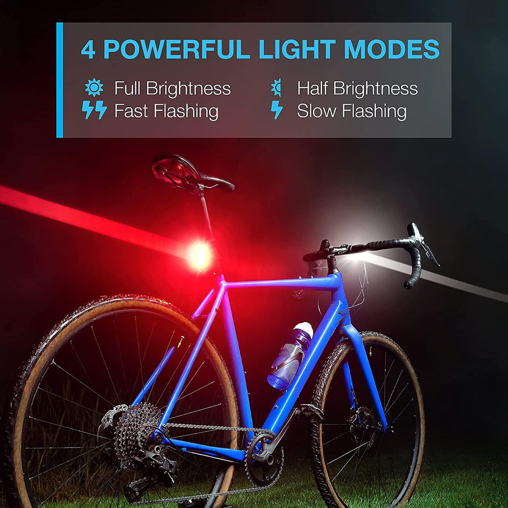 USB Rechargeable LED Bike Light Set - Super Bright Front and Rear