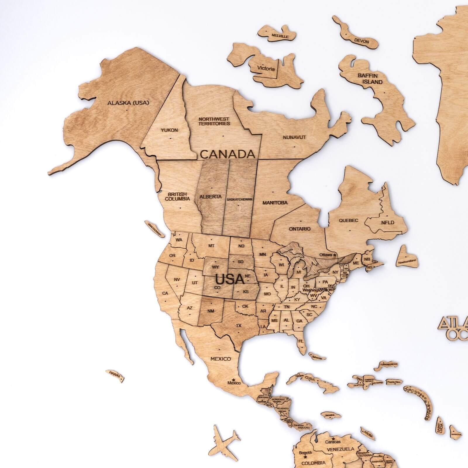 Gold Festive Lighted Wall Map Christmas Home Decor