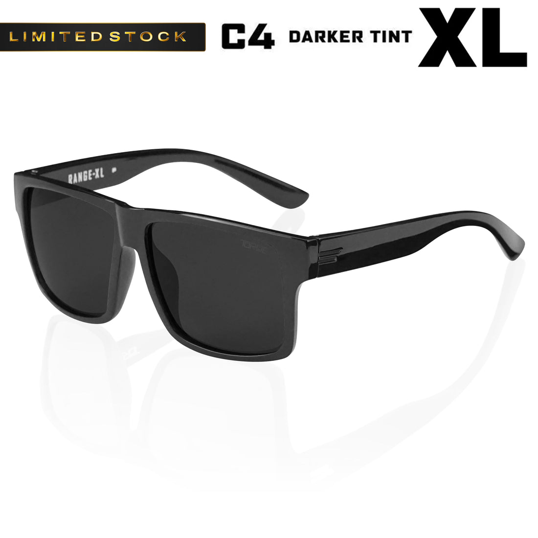 C4 Extra Dark polarized sunglasses with glossy frame