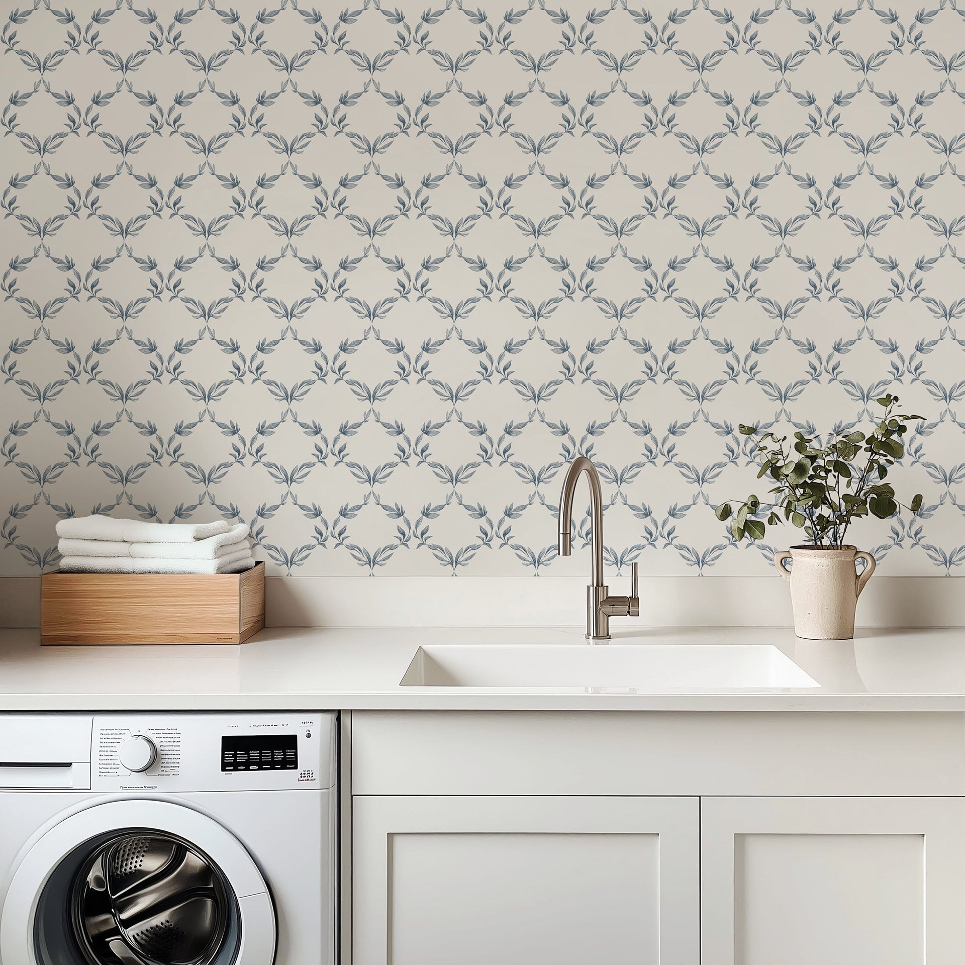 Lina Wallpaper by Kathryn Therese on a home interior wall