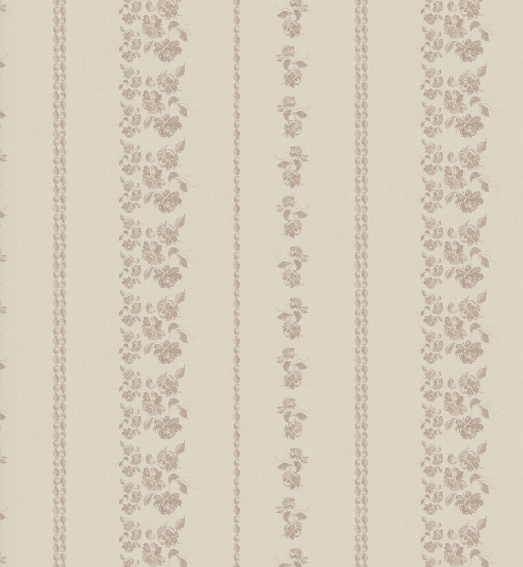 Roselle Stripe Removable Wallpaper in Brown and Cream