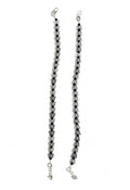 A pair of traditional oxidised silver butterfly anklets for women
