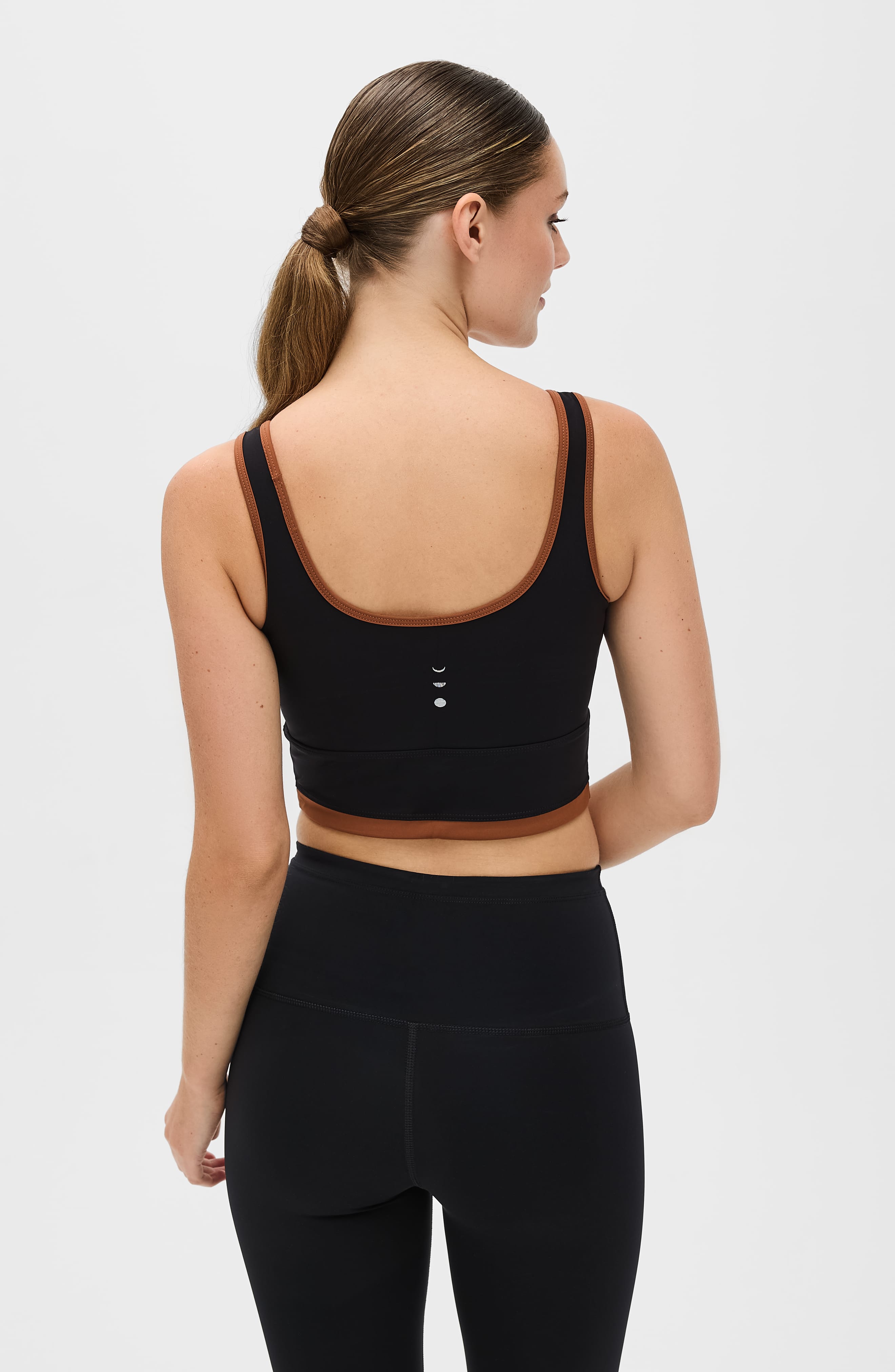 Lisse Long-Line Bra in Chestnut and Black - Supportive Fit