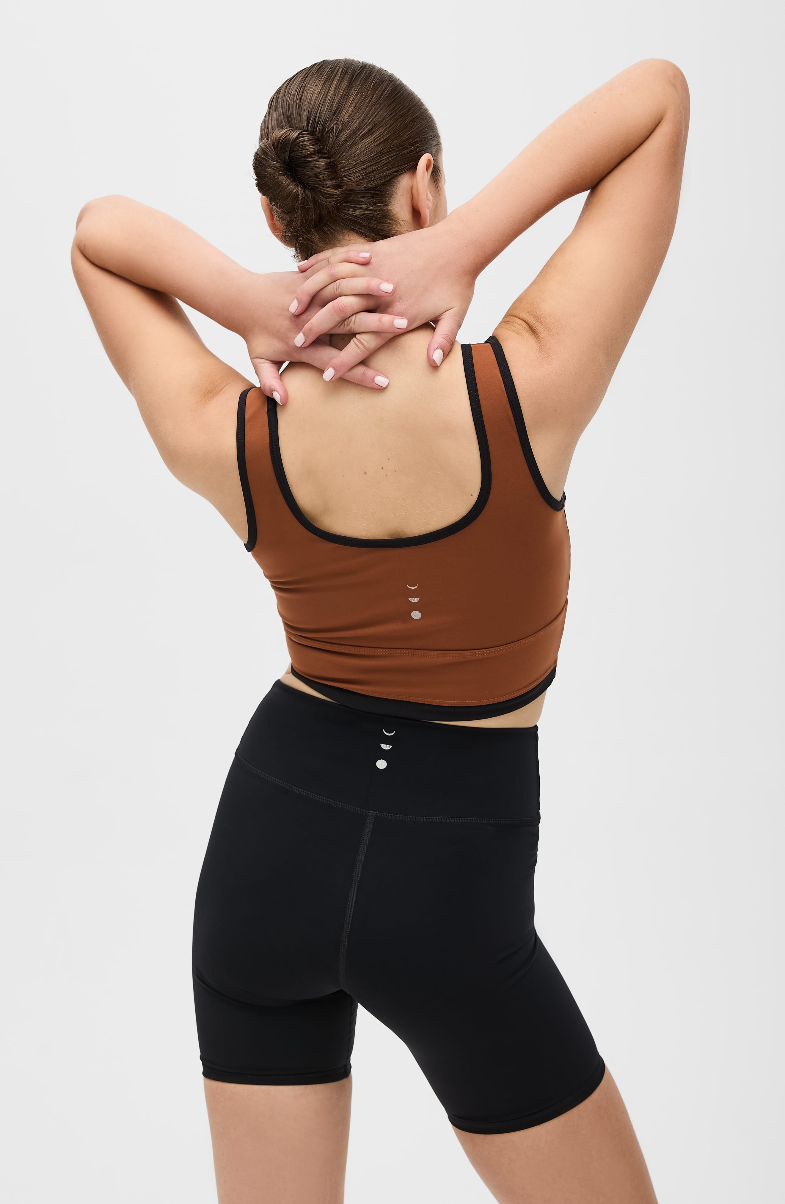 Lisse Long-Line Bra in Chestnut and Black - Supportive Fit