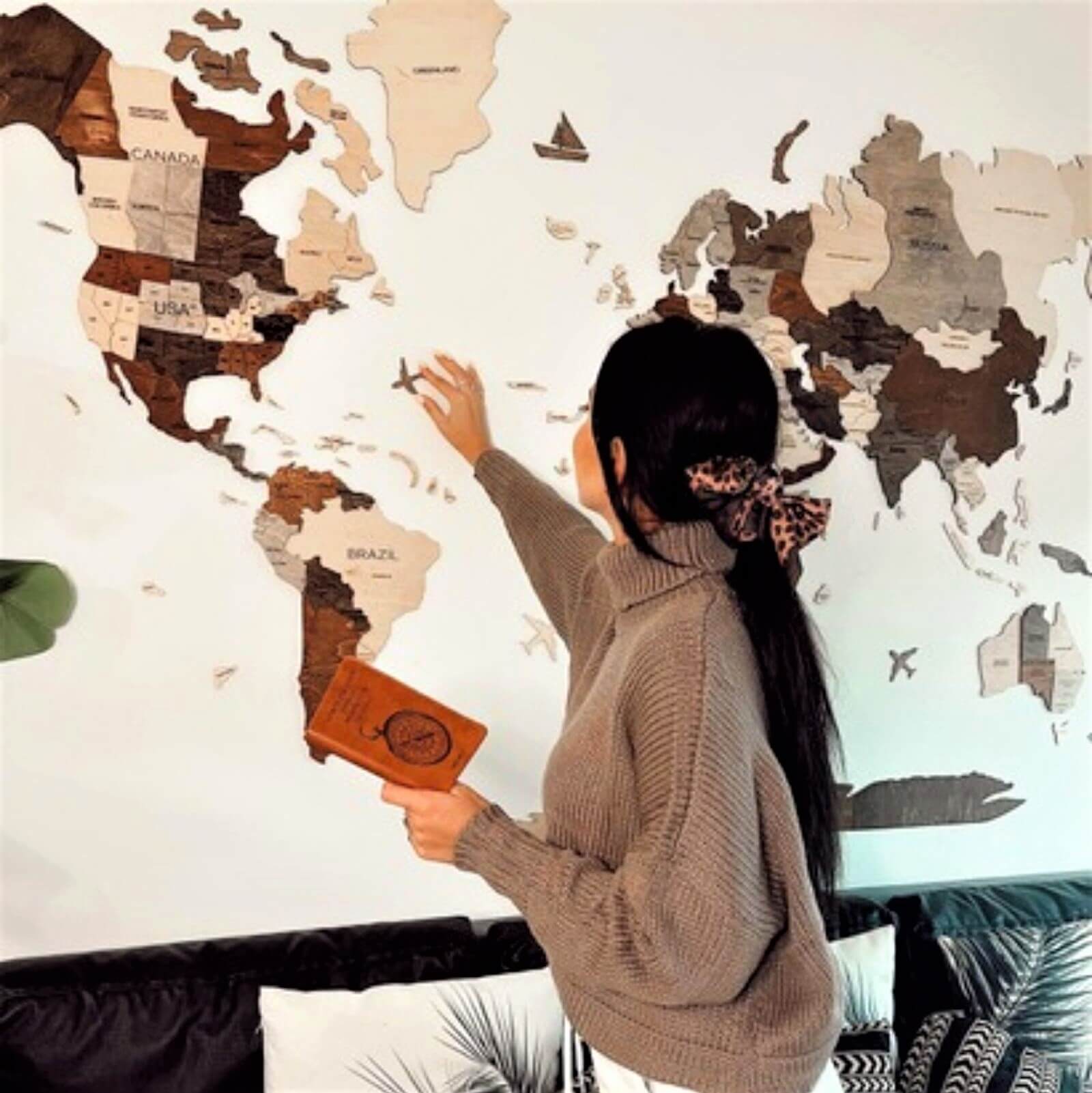 Brown Bohemian Wall Art for Living Room Decor