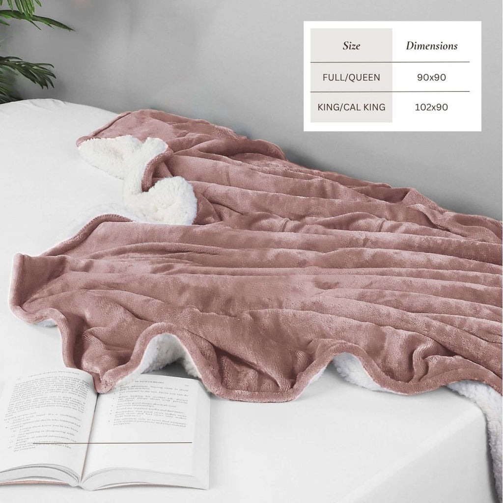 White Velvet Plush Sherpa Reversible Bed Blanket Ultra Soft - Image 13