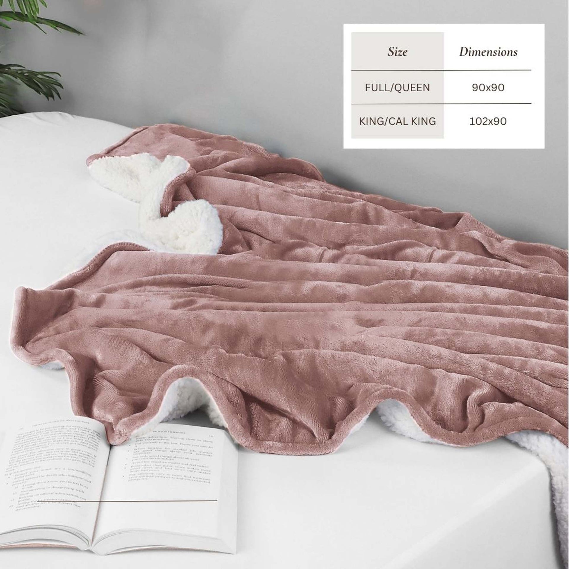 White Velvet Plush Sherpa Reversible Bed Blanket Ultra Soft - Image 13