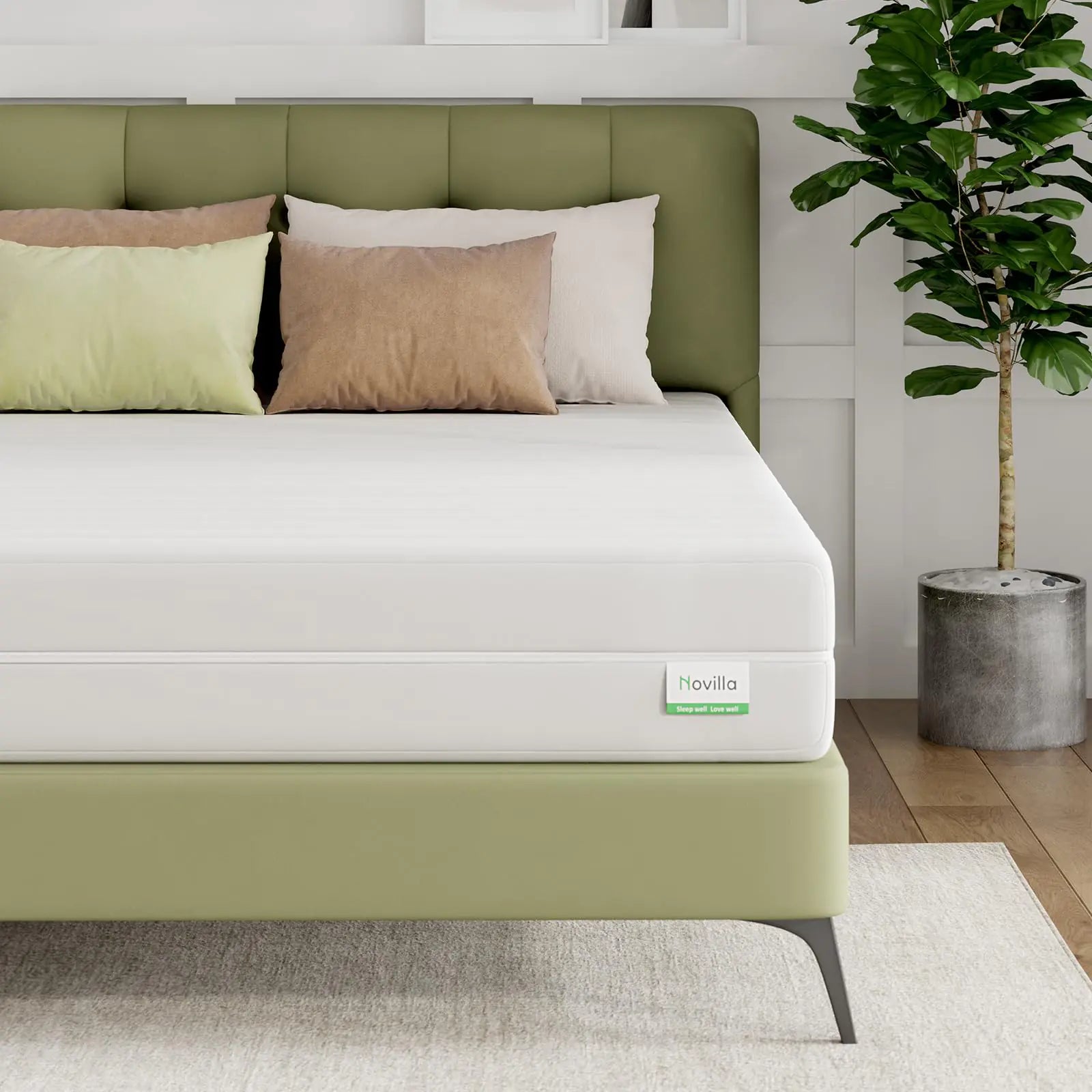 Novilla King Size Mattress 10 Inch Foam Mattress Block Cutting Design King Mattress Provide Double Air Zone Flippable King Mattress for Back & Side Sleeper