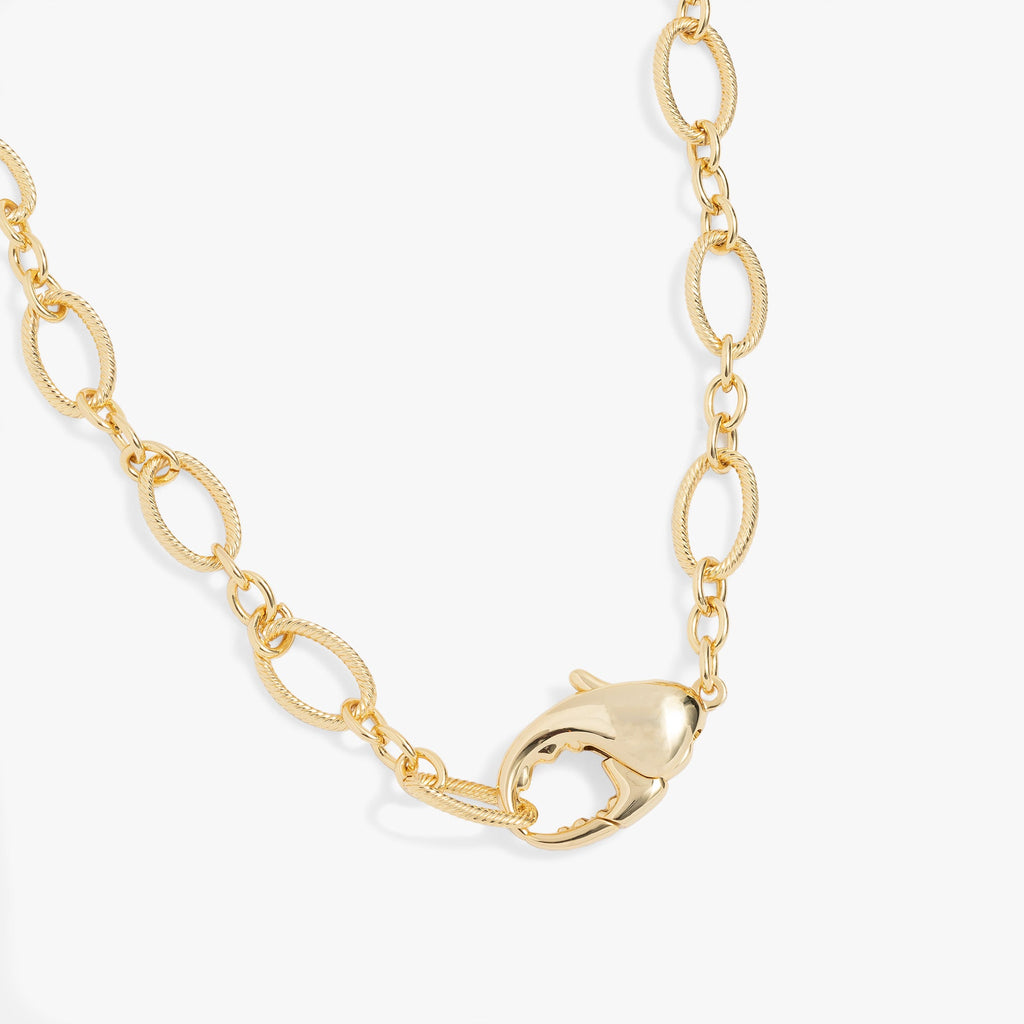 Chunky Lobster Claw Convertible Wrap Necklace and Layered Bracelet