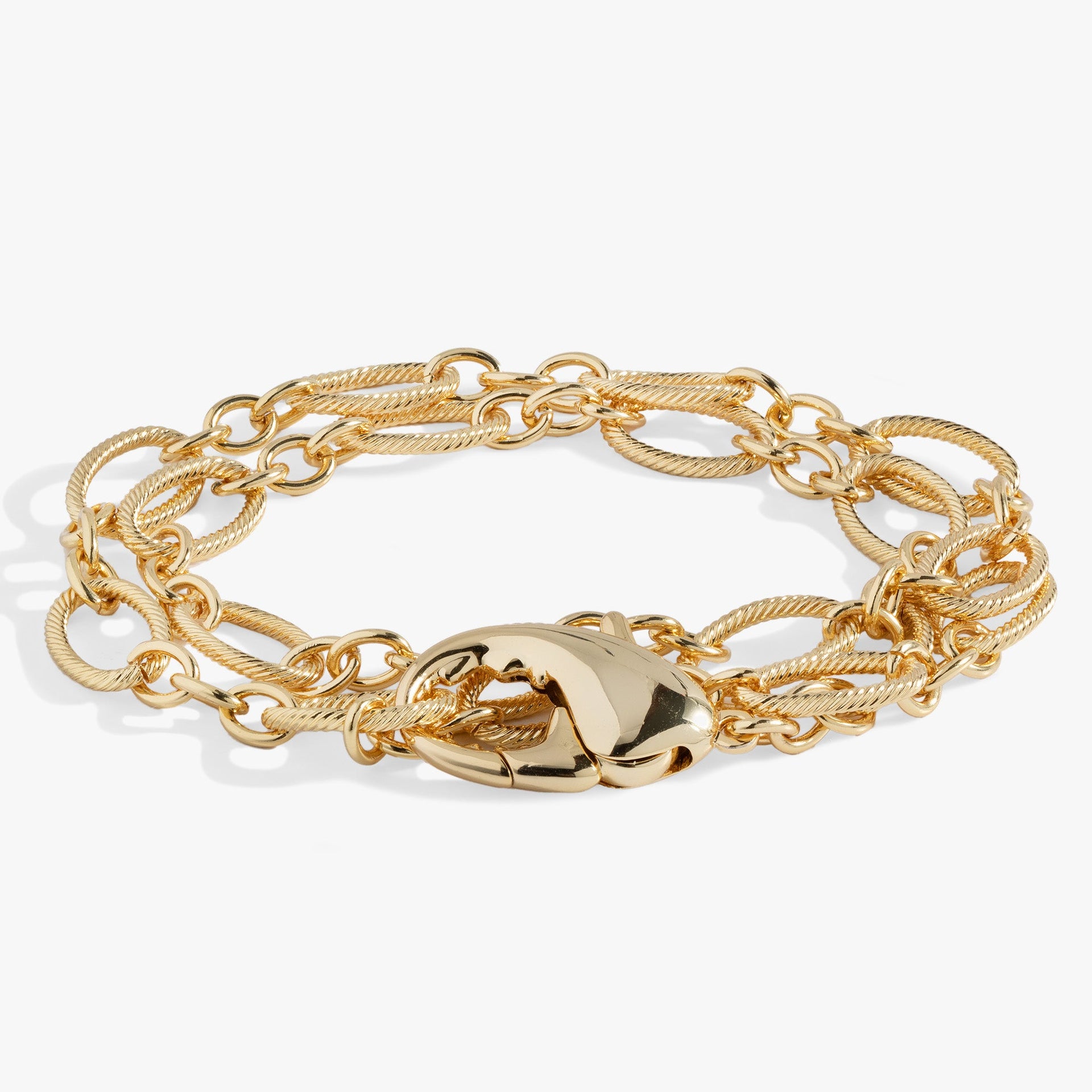 Chunky Lobster Claw Convertible Wrap Necklace and Layered Bracelet