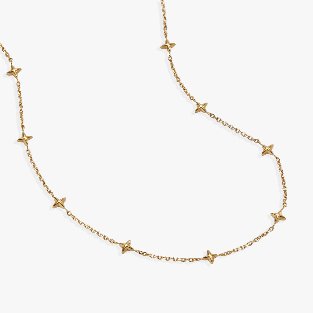 Gold Star Chain Necklace Minimalist Celestial Layering Piece