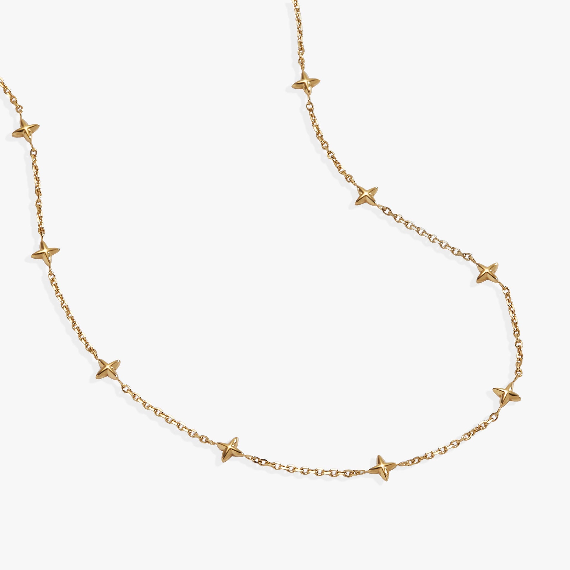 Gold Star Chain Necklace Minimalist Celestial Layering Piece