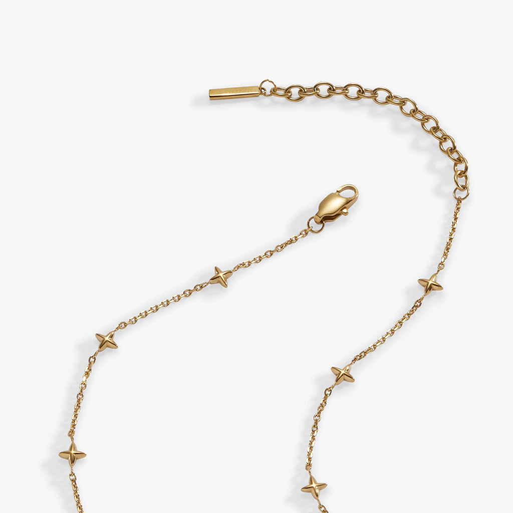 Gold Star Chain Necklace Minimalist Celestial Layering Piece