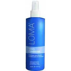 Bottle of Loma Leave-In Conditioner featuring organic aloe ingredients.
