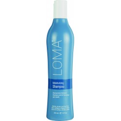 Loma Moisturizing Shampoo bottle, sulfate-free hair cleanser.