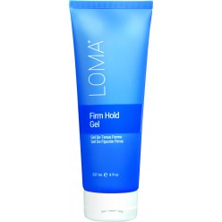 8oz bottle of Loma Firm Hold Gel featuring organic aloe base for professional hair styling.
