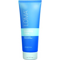 Loma Smoothing Creme bottle in blue and light-blue packaging, 8oz size.