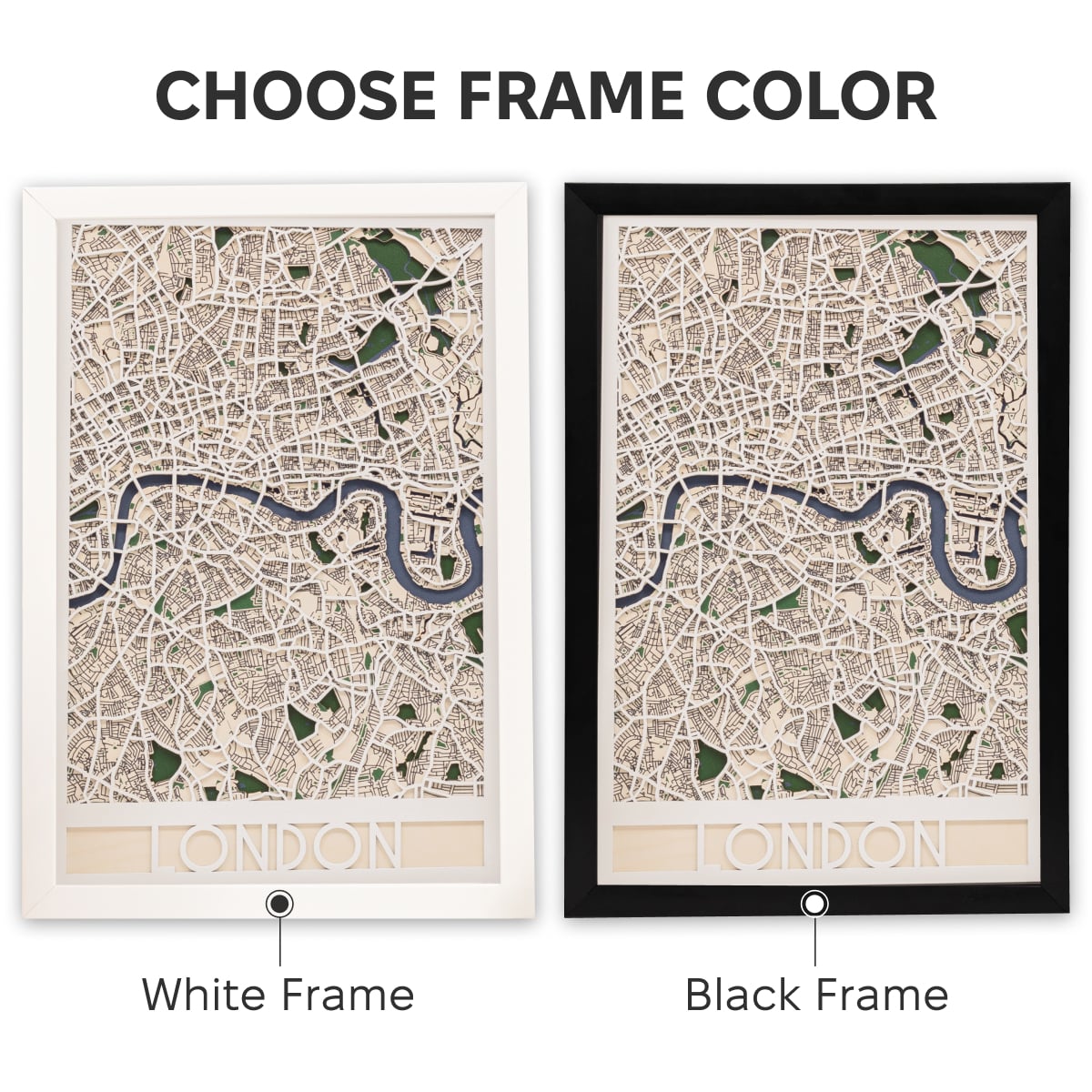 3D London City Map: Modern Minimalist Geometric Wall Art