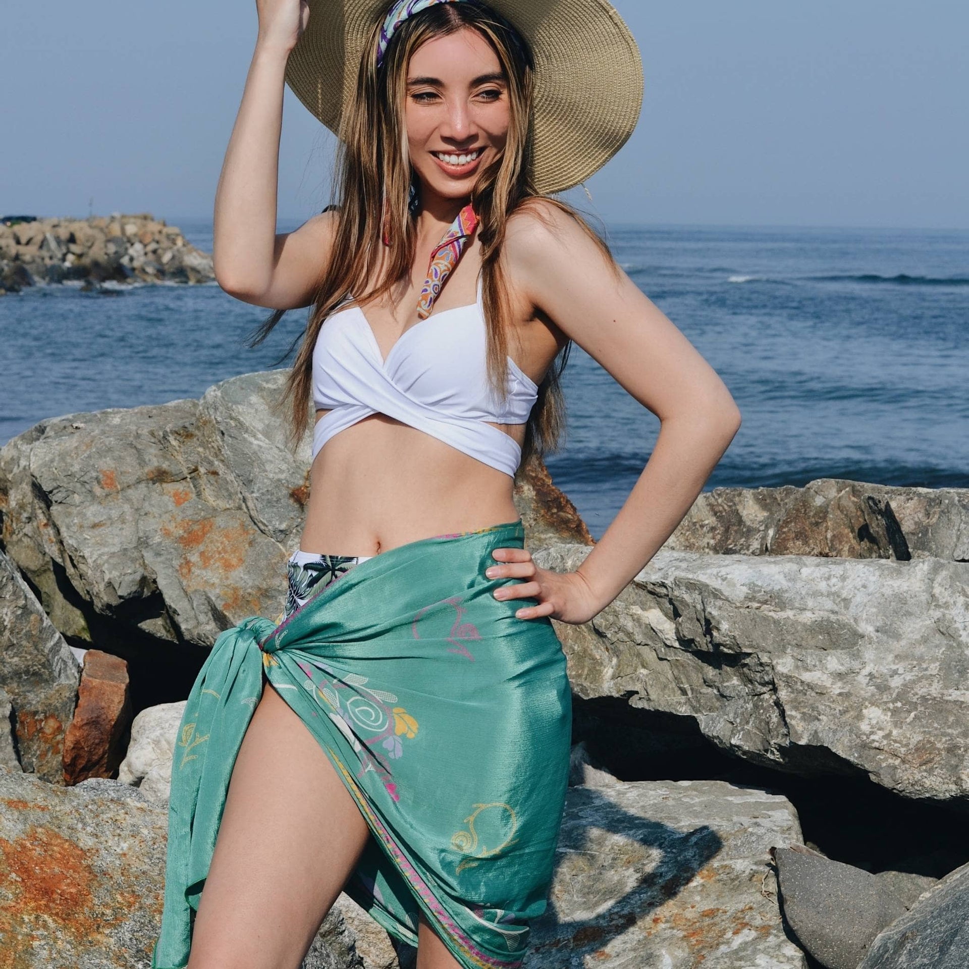 Long Sarong Scarf Lightweight Beach Cover-Up Wrap