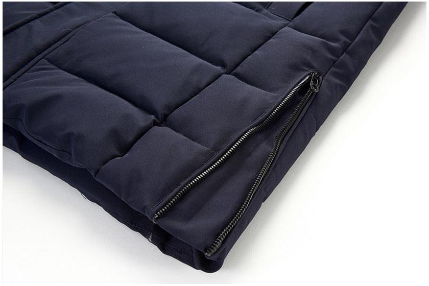 Men’s Heavyweight Hooded Winter Jacket in Navy Blue