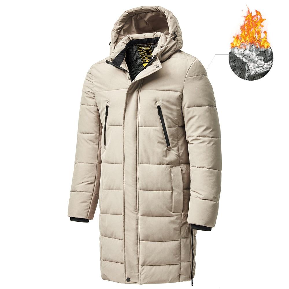 Men’s Heavyweight Hooded Winter Jacket in Navy Blue