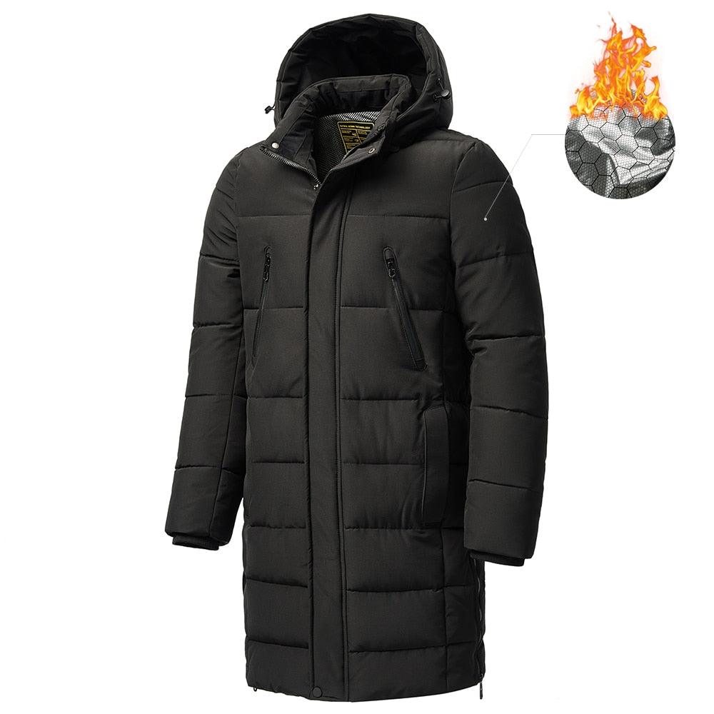 Men’s Heavyweight Hooded Winter Jacket in Navy Blue